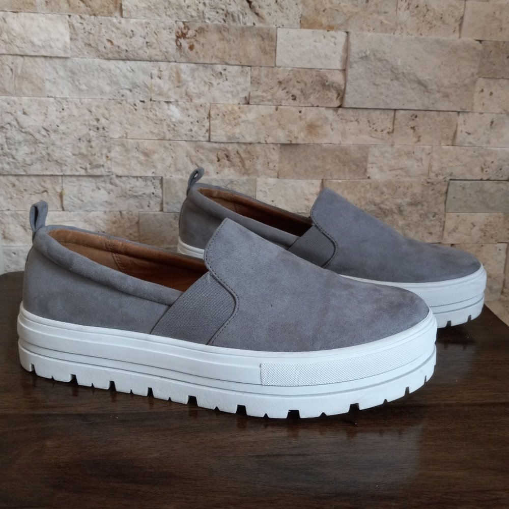 Susina Women's Holden Platform Slip-On Grey Sneaker